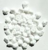 50 8mm Opaque White Button Flower Beads